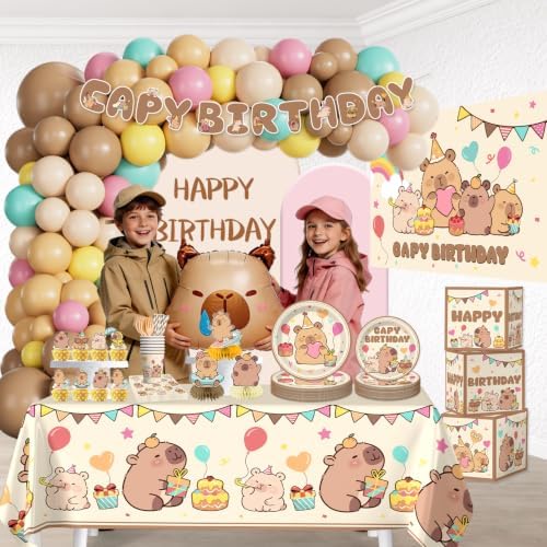287Pcs Capybara Birthday Decorations, All-in-One Set for 25 Guests - Image 6