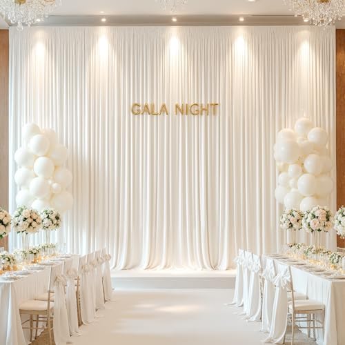 20x10ft Cream Backdrop Curtain Panels for Parties - Wrinkle Free Polyester Photo Curtain Backdrop Wedding Back Drop Fabric Drapes for Party Decorations Background for Photography - Image 2