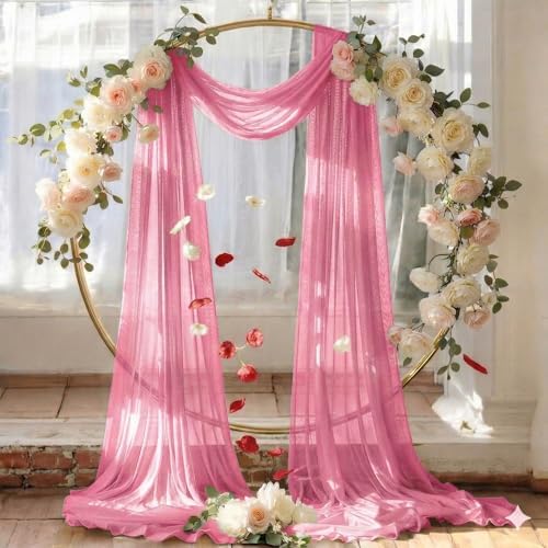 Pack of 1 Wedding Arch Drape Panel Fabric 30" x 50ft - Coral - Image 6