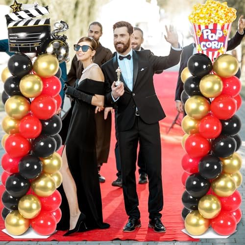 2 Set Movie Night Balloon Column Stand Kit Adjustable Popcorn Balloon Decor - Image 5