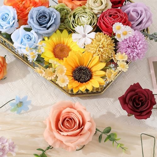 Floweroyal Artificial Flowers Fake Rose Flowers Dahlia with Stems for DIY Wedding Bridal Bouquets, Baby Shower, Floral Arrangement, Table Centerpieces, Home Decorations - Image 7