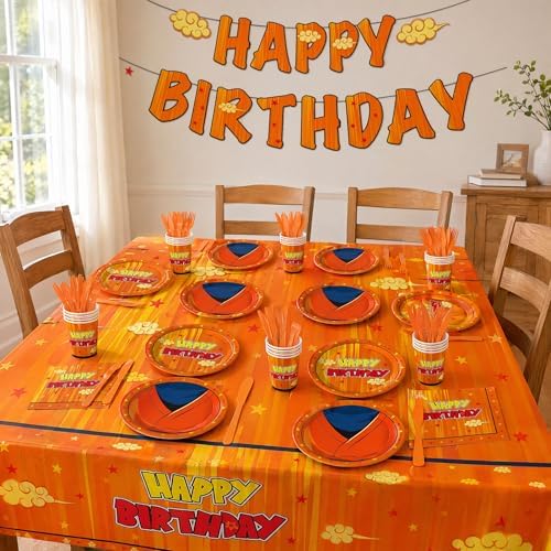 Anime Dragon Theme Party Supplies Cartoon Birthday Party Decorations Disposable Plate Napkin Fork for Anime Party Decoration 20 Sets - Image 7