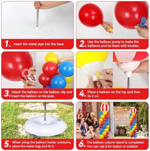 2 Sets Carnival Circus Balloon Column Stand Kit Adjustable Balloon Decor - Image 4