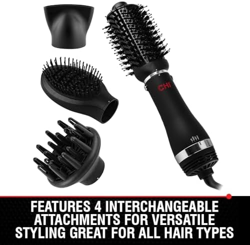 CHI Volumizer 4-in-1 Blowout Brush Hair Dryer, Black - Image 2