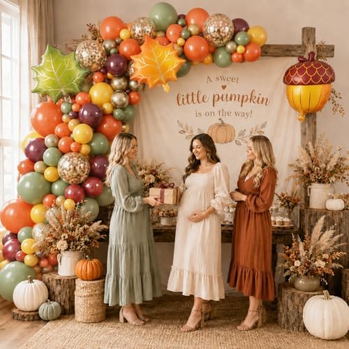 Fall Balloon Garland Arch Kit, Terracotta Burnt Orange Burgundy Balloons - Image 2