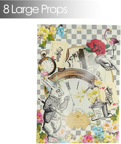 Talking Tables 8 x Oversized Alice in Wonderland Party Decoration Alice Decor Room Props for Afternoon Tea, Mad Hatter Tea Party Decorations, Birthday, Baby Shower, Wedding, Onderland Fist Birthday - Image 4