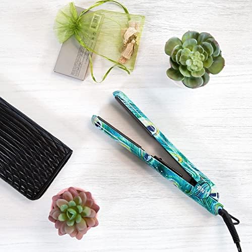 Brilliance New York - 1.25" Smooth Pro Ceramic Iron, Straightens & Curls w/Adjust. Temp, Features Negative Ions & FIR Technology, Dual Voltage, Peacock - Image 7