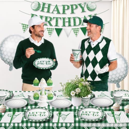 184Pcs Golf Party Decorations Tableware Set, 25 Serves - Image 4