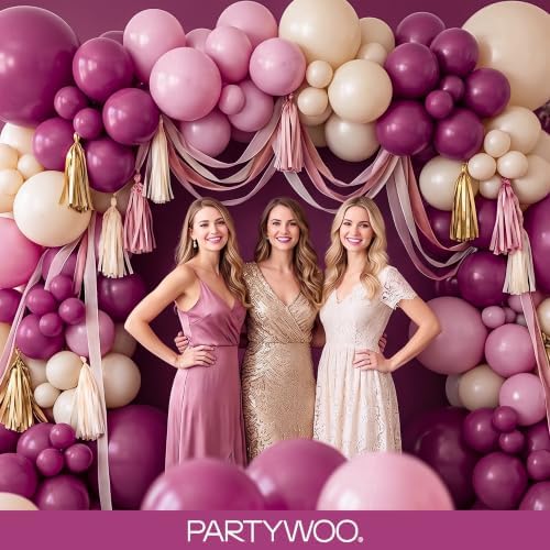 PartyWoo Dark Purple Balloons 140pcs Royal Purple Boho Neutral Color - Image 5