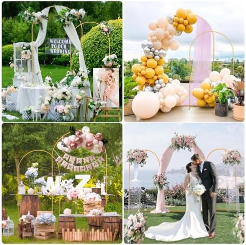 SuuWoee Wedding Arch Backdrop Stand Set of 2 With White Cover (7.2FT+6FT) - Image 4