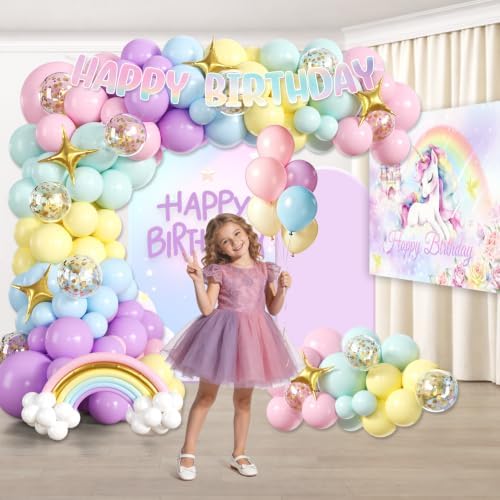 289Pcs Unicorn Birthday Decorations, All-in-One Decor Set for 25 Guests - Image 4