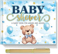 Fuyoooo 27 Pcs Blue Color Bear Baby Shower Guest Book Set Baby Shower Sign by Liraitoya