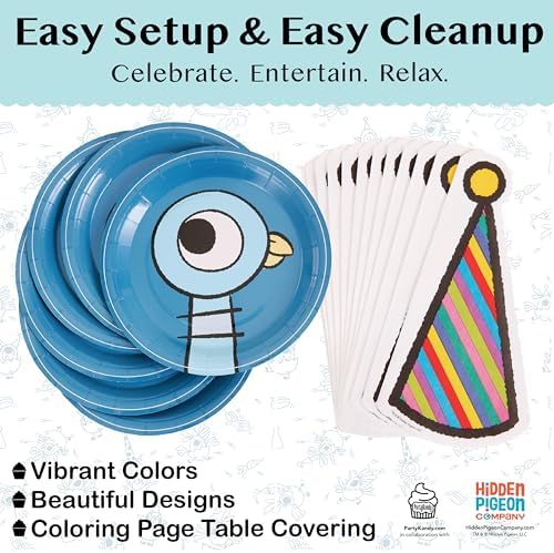 Pigeon Birthday Party Supplies Bird Day Plates Napkins Willems (Tableware) - Image 4