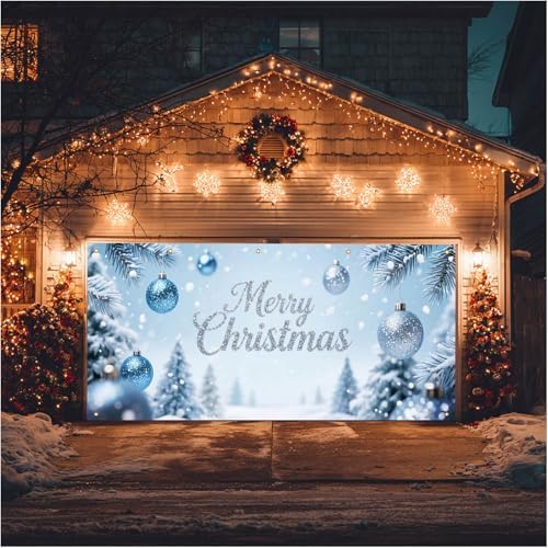 HOMETITUTE Ornaments Snow Trees Christmas Garage Cover 13x6ft - Image 5