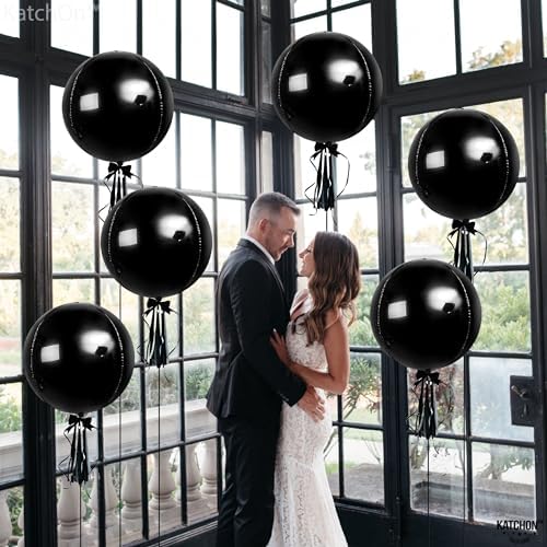KatchOn Black Foil Balloons - 22 Inch, Pack of 6, Halloween Decorations - Image 5