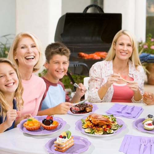 96 Pcs Lavender Paper Plates and Napkins Set Party Supplies for 24 Guest - Image 6
