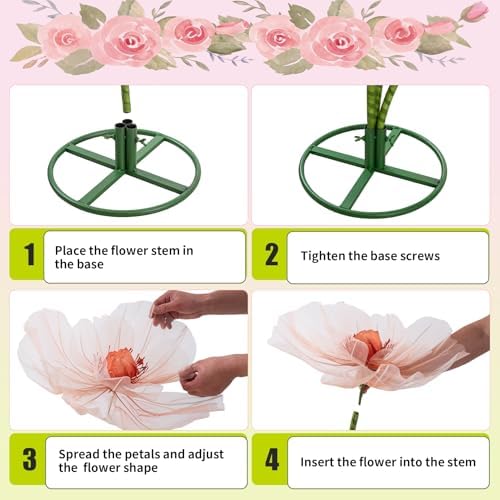 5.6 Ft Tall Large Artificial Silk Flower Orange Champagne - Image 5
