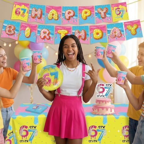 172pcs Ice Cream Birthday Party Supplies 6 7 Birthday Plates Napkins - Image 4