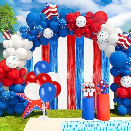Voircoloria Balloon Stand Kit 4Sets with Balloons for Patriotic Decorations - Image 6