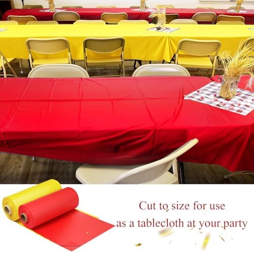 Moukeren 2 Roll Circus Carnival Table Cover Backdrop, Yellow, Red - Image 6