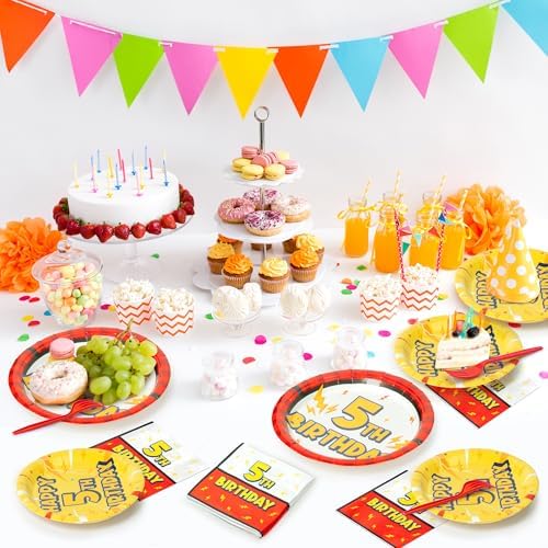 96PCS Cartoon Lighting Bolts Birthday Decorations Serve 24 Guest - Image 4