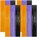 ZATAYE 4 Pack Orange Purple Black Halloween Foil Curtain Decorations by ZATAYE