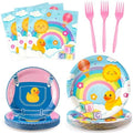 GaofanWai English Teacher Plates and Napkin - 96PCS Cartoon Teacher Tableware for Girls, Happy Birthday Party Decoration Dinnerware Set Paper Napkin Fork for Cartoon Teacher Fans Baby Shower 24 Guests by GaofanWai