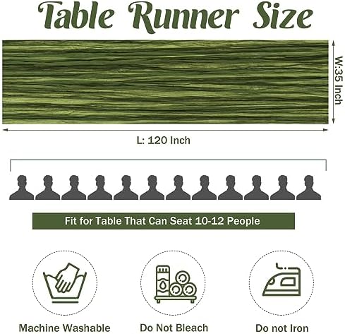 6 Pieces Olive Green 10FT Cheesecloth Table Runner Boho Gauze Fabric Table Runner Rustic Sheer Runner for Wedding Birthday Baby Shower Party Boho Table Decoration（Olive Green） - Image 4