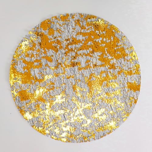 Snowkingdom 12 Pcs Black & Gold Placemats, Round Disposable Metallic Foil Doilies Glitter Mesh Table Mats for Fall Thanksgiving Christmas New Year Dinner Party Holiday Celebration Decorations by Snowkingdom