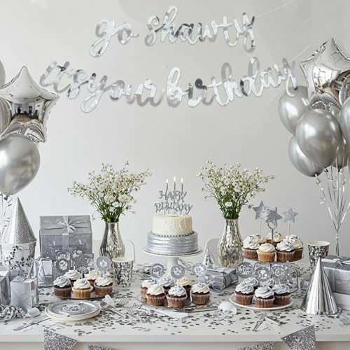 BEISHIDA Bright Silver Pre-Strung Go Shawty It's Your Birthday Banner Decor - Image 5