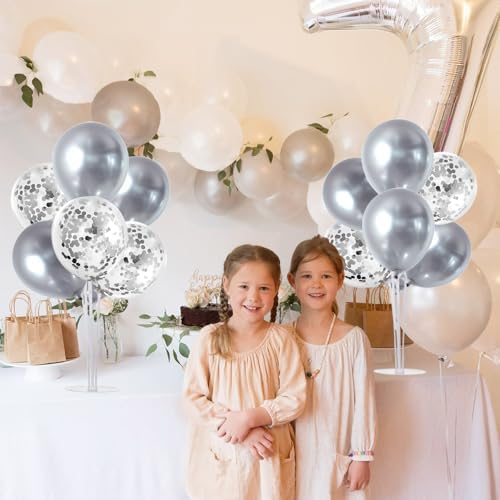 TONIFUL 4 Set Silver Balloon Stand Balloon Centerpiece for Table Decoration - Image 4