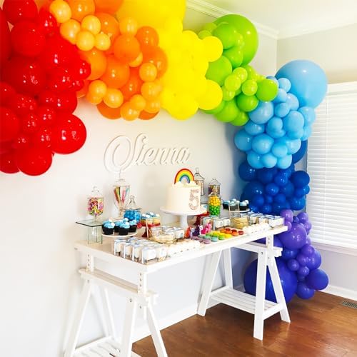 Voircoloria 134pcs Rainbow Balloons Garland Arch Kit, 18 12 10 5 Inch - Image 6