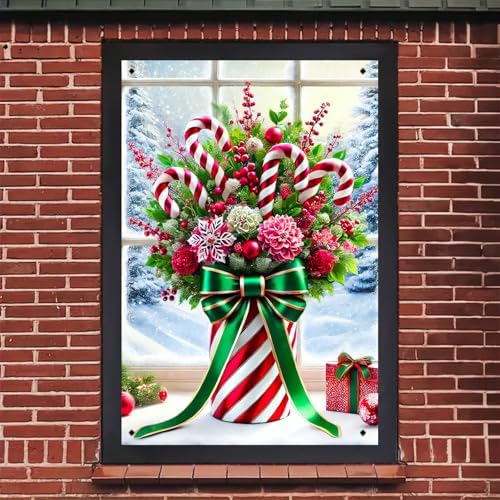 BlissYard Xmas Holiday Window Cover Banner 32x47 Inch Polyester - Image 5