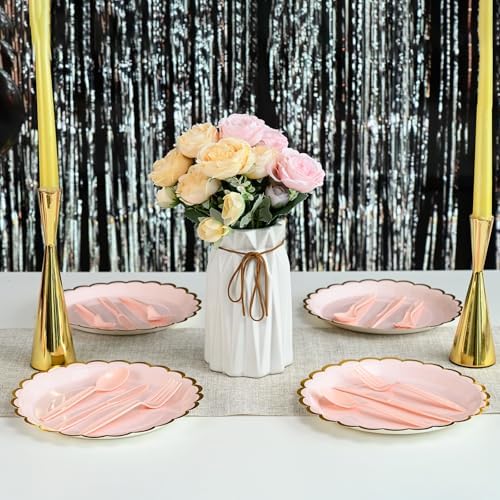FrutPunch 176 Pieces of Pink Paper Plates, Party Plates, Cups, Napkins Sets - Image 4