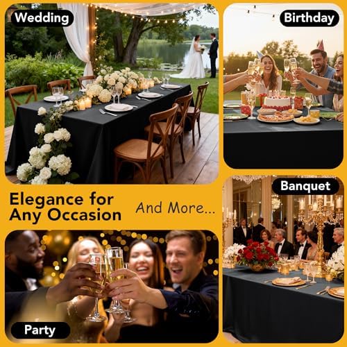 6-Pack Black Tablecloths for Rectangle Tables, 60 x 102 Inches - Image 5