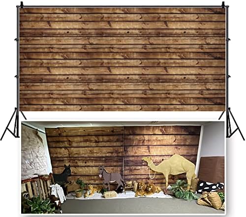 20x10ft Seamless Wood Backdrops for Photography Rustic Grunge Worn Brown Wooden Backdrop Banner Decorations Vintage Wood Board Photography Background Photo Studio Props by Unknown