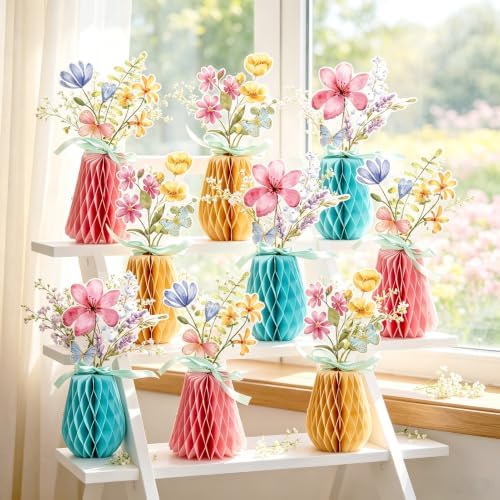 SUNBEAUTY Wildflower Baby Shower Table Decorations Wild Flowers Honeycomb Centerpieces for Garden Baby Shower Spring Floral Table by SUNBEAUTY