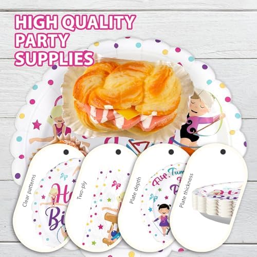 96Pcs Gymnastics Birthday Party Decoration for Girls Gymnastic, Serves 24 - Image 6