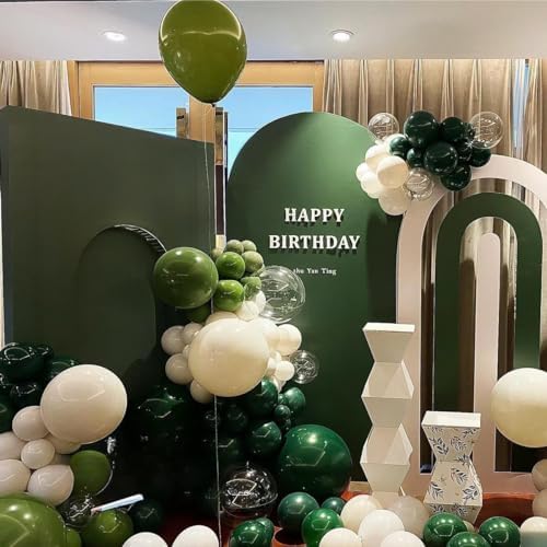 MEBAY Green Black White Metallic Gold Balloons Garland Arch Kit, 146 Pcs Lime Dark Green Matte Black Confetti Gold Balloons for Graduation Football Soccer Army Birthday Party Decorations - Image 4
