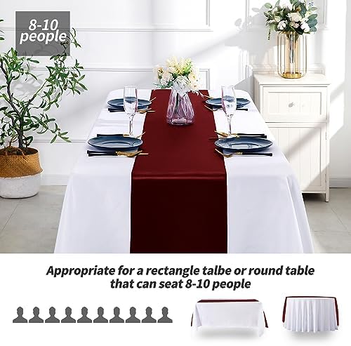 SiinvdaBZX 12 Pcs Burgundy Satin Table Runner 12 x 108 inches Long - Image 3