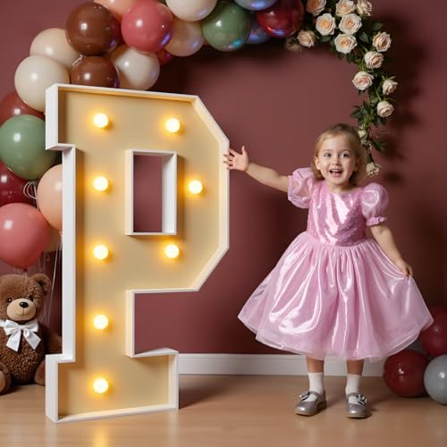 imprsv 3FT Marquee Letters, Large Light Up Letters P Sign for Party Decor by Letsmakeitimpressive