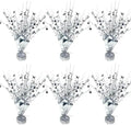 FUBININA 6 Pack Metallic Foil Spray Centerpiece Star Table Decoration Burst Glitter Tabletop Centerpieces for Birthday Christmas New Years Nye Wedding Graduation Holiday Party Supplies Decor, Silver by FUBININA