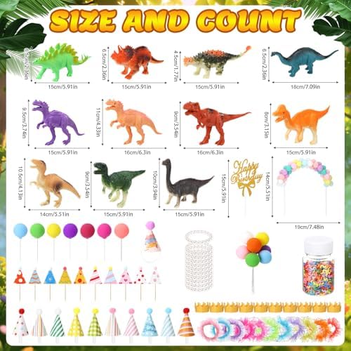Novabright 76 Pcs Dinosaur Party Animal Cake Toppers Party Decorations - Image 2