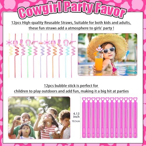 Cowgirl Party Favors Pack - For 12 Guests, Pink Goodie Bag Stuffers - Image 5