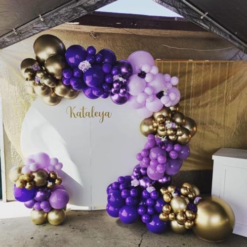 Purple Balloon Arch Kit, ADOINBY 153Pcs Different Sizes inch Lavender Metallic Purple and Gold Balloons and Confetti Party Balloon Garland Kit for Women Birthday Baby Shower Wedding Party Decorations - Image 5