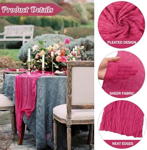 10FT Cheesecloth Table Runner Boho Party Home Decorations - Image 2
