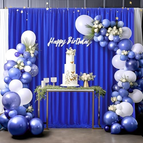 16x10FT Royal Blue Backdrop Curtains for Wedding Parties, Wrinkle Free Polyester Photography Backdrop Drapes for Wedding Baby Shower Birthday Parties Stage Background Stand Decorations 4x10ft,4 Panels - Image 6