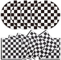 40Pcs Race Car Party Supplies Paper Plates and Napkins, 9 Inch Disposable Black White Checkered Flag Plates and Napkins for Race Car Birthday Party Decorations (Checkered) by Unknown