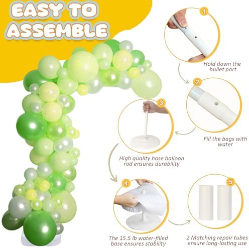 Upgrade Balloon Arch Kit, 9.35Ft & 6Ft Half Balloon Arch Stand with Base - Image 4
