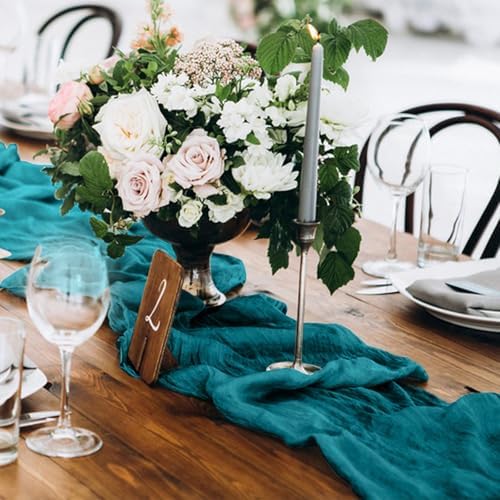 1 Pack Cheesecloth Table Runner 10Ft Christmas Gauze Boho Table Runners for Wedding Decor Bridal Shower Decorations Baby Shower Party(35" x 120") - Image 4